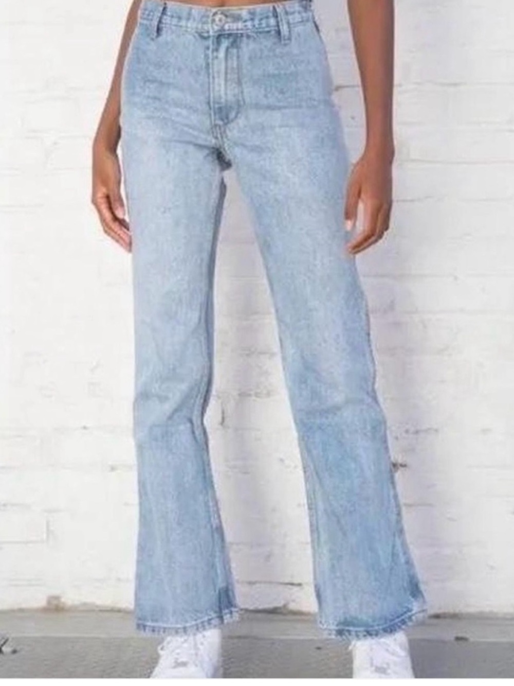 ❗️Brandy Melville John Galt Light Blue Flared Wide Leg Jeans